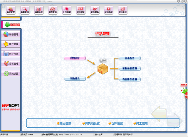 美萍超市采购进货（退货）管理软件
